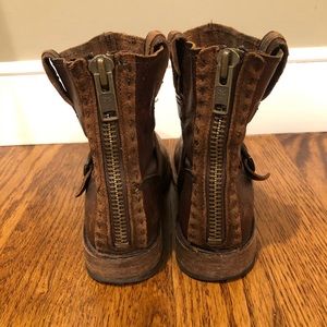 Short Frye Boots with Zipper Detail